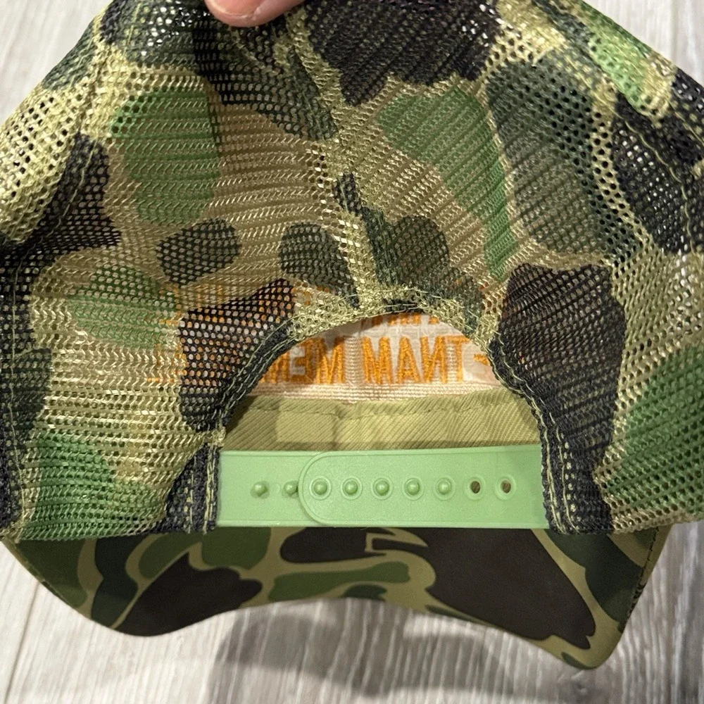 Vietnam Memorial Washington DC Snapback Trucker Hat‎ Cap Camo Gold